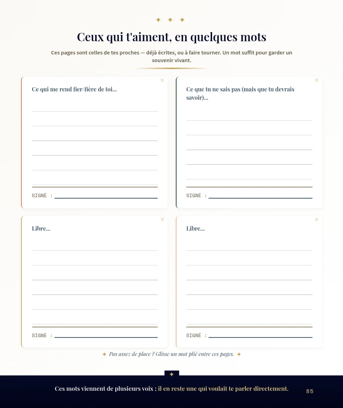 Le livre d'or, la suite