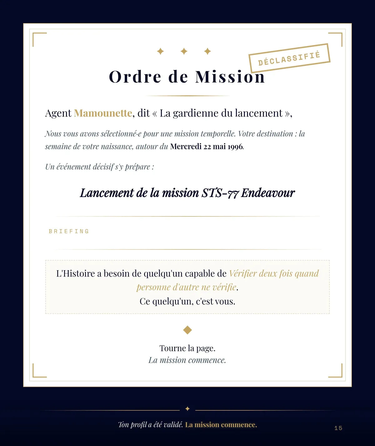 Ordre de mission personnalise